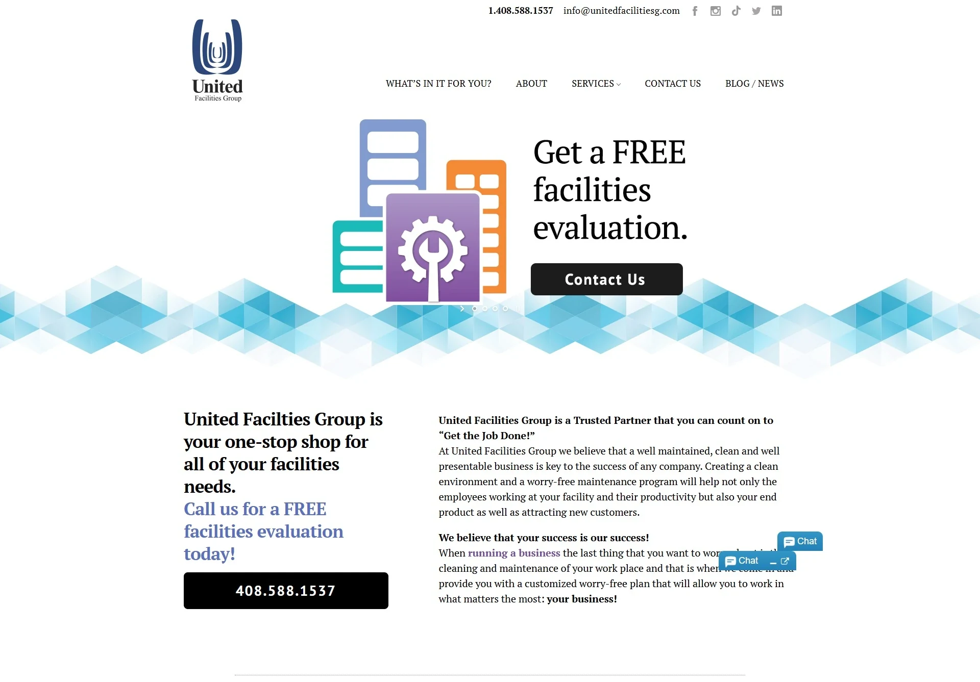 The earlier UFG Works website, before the Brandcore redesign